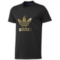 ADIDAS Herren Trefoil Tee Schwarz/Gold